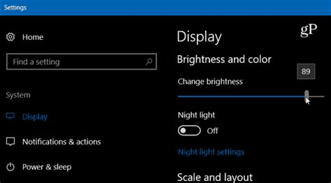 brightness display settings